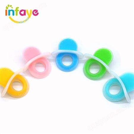 双色全硅胶糖果牙胶 科学设计防干呕 颜色多样婴儿安抚咬胶