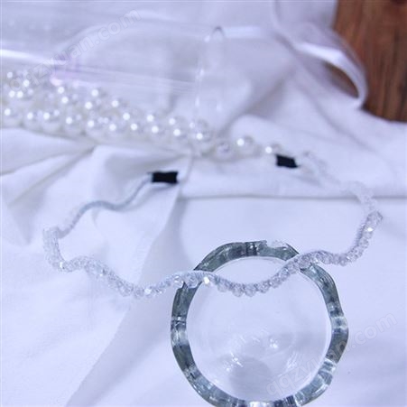 韩版珍珠亮水晶钻双排发箍发饰 女式头饰精致水钻头箍