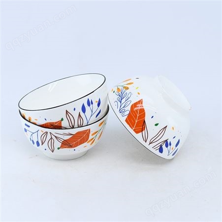 陶瓷碗直供 枫叶单碗10件套 一件代发