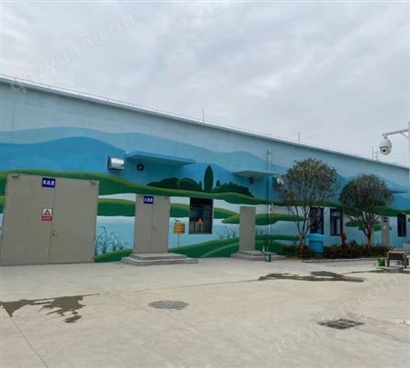 社区街道文化墙墙绘 主题卡通画彩绘 幼儿园外墙手绘