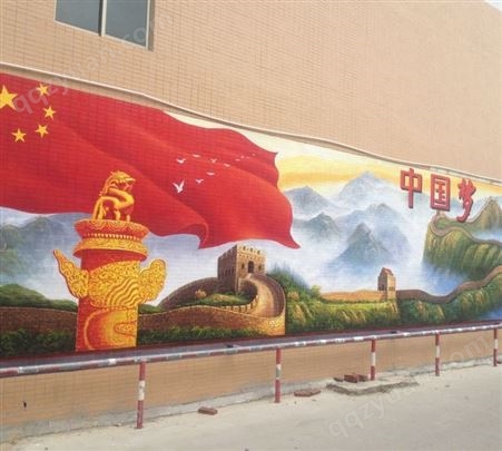 室内外彩绘 商铺商场涂鸦 乡村文化墙墙体彩绘