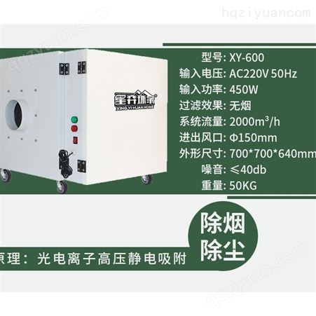 光电离子静电吸附设备激光除烟净化器​XY-600
