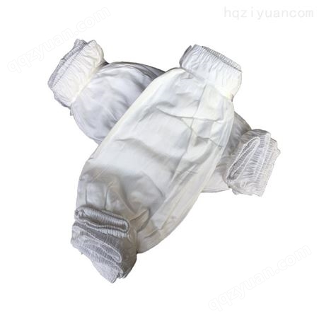 白色棉布袖套蓝色劳保松紧带食堂餐厅厨房卫生劳保工作防护布套袖